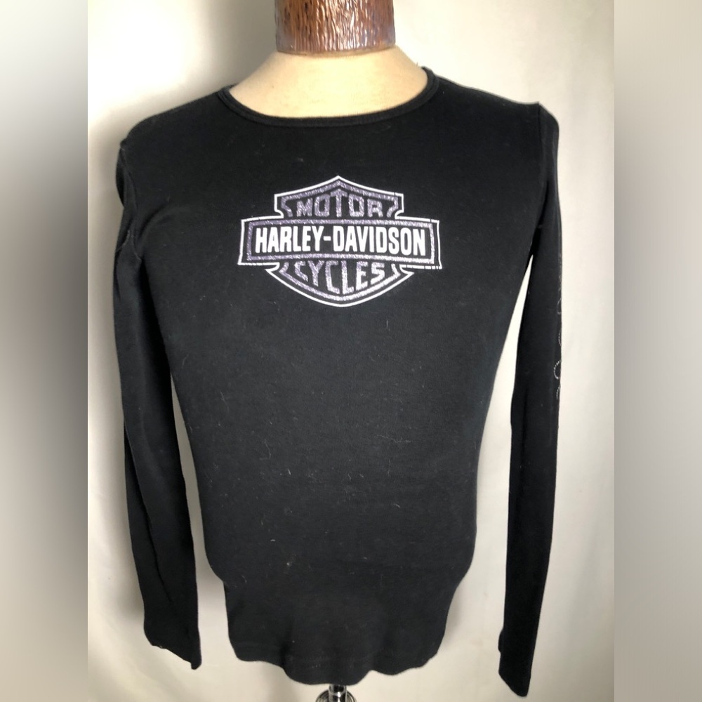 Womens Black Harley Davidson Shirt. Hollywood CA. Size Small.